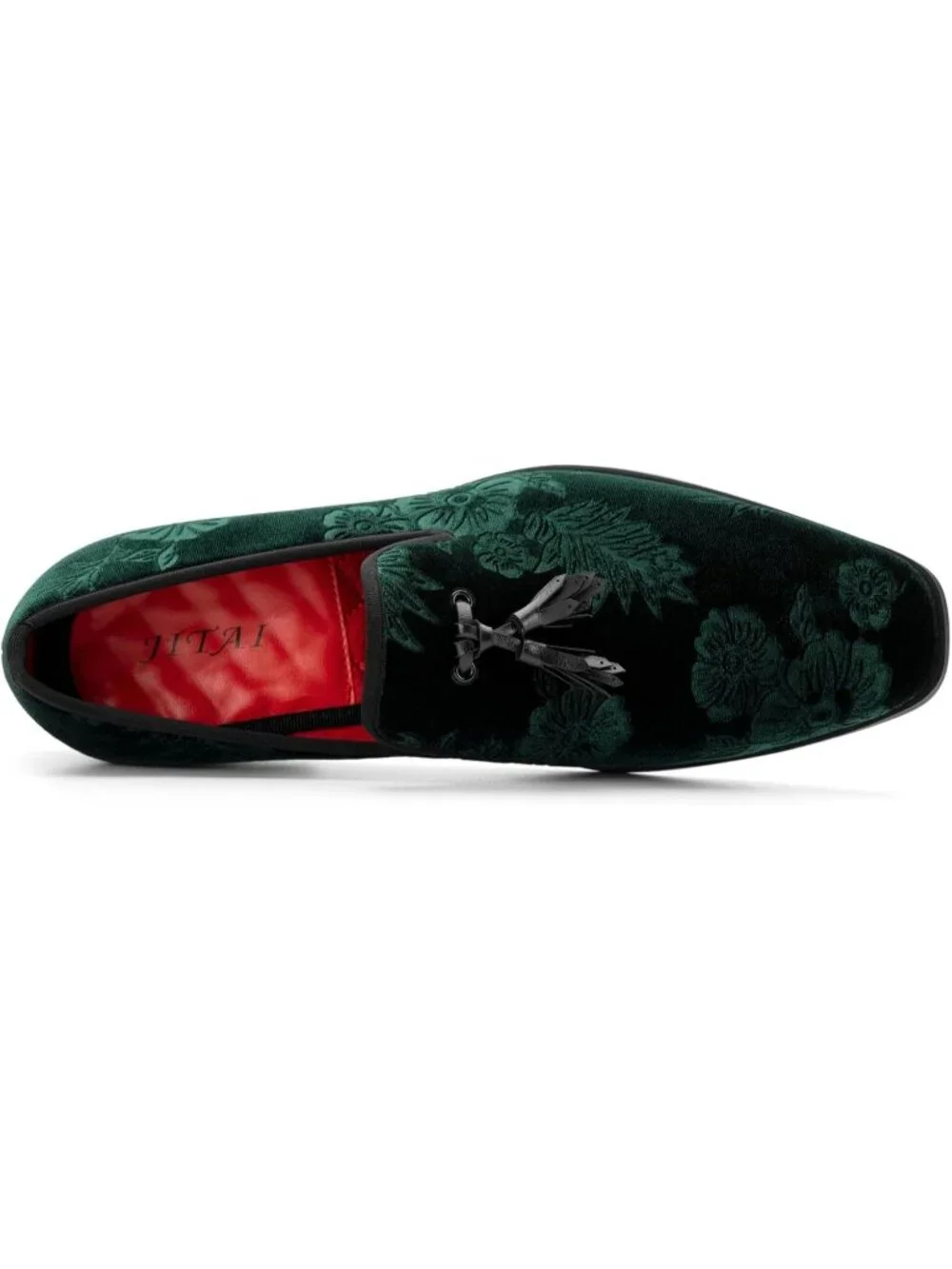 JITAI Men's Green30 Rubber Loafers Tassels Spikes Comfortable Wedding Prom Shoes